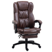 Poltrona Massaggiante Reclinabile Elettrica con Poggiapiedi e Testiera ¨C Minimal ¨C Similpelle Marrone 68.5x68.5x113-121cm