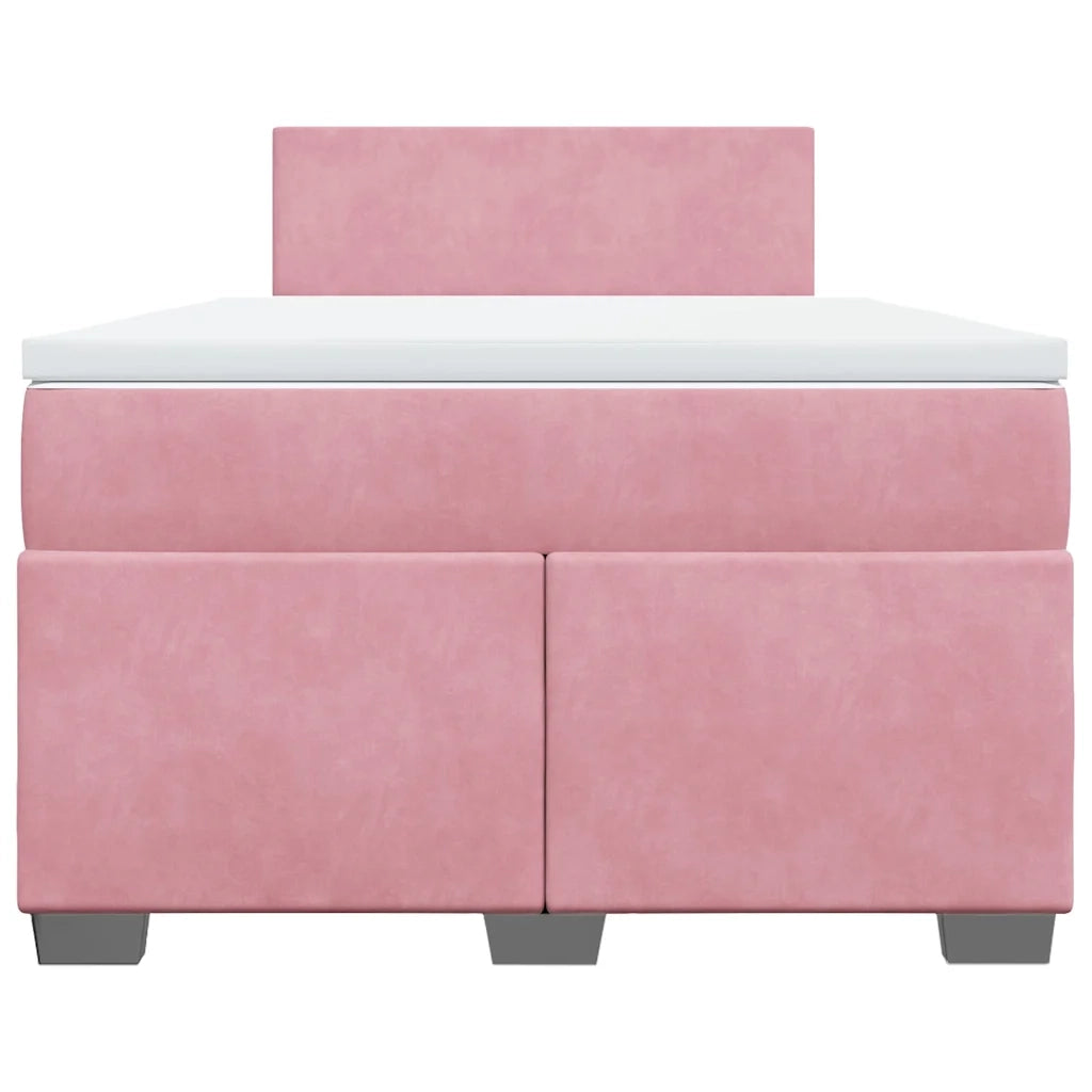Giroletto a Molle con Materasso Rosa 120x200 cm in Velluto