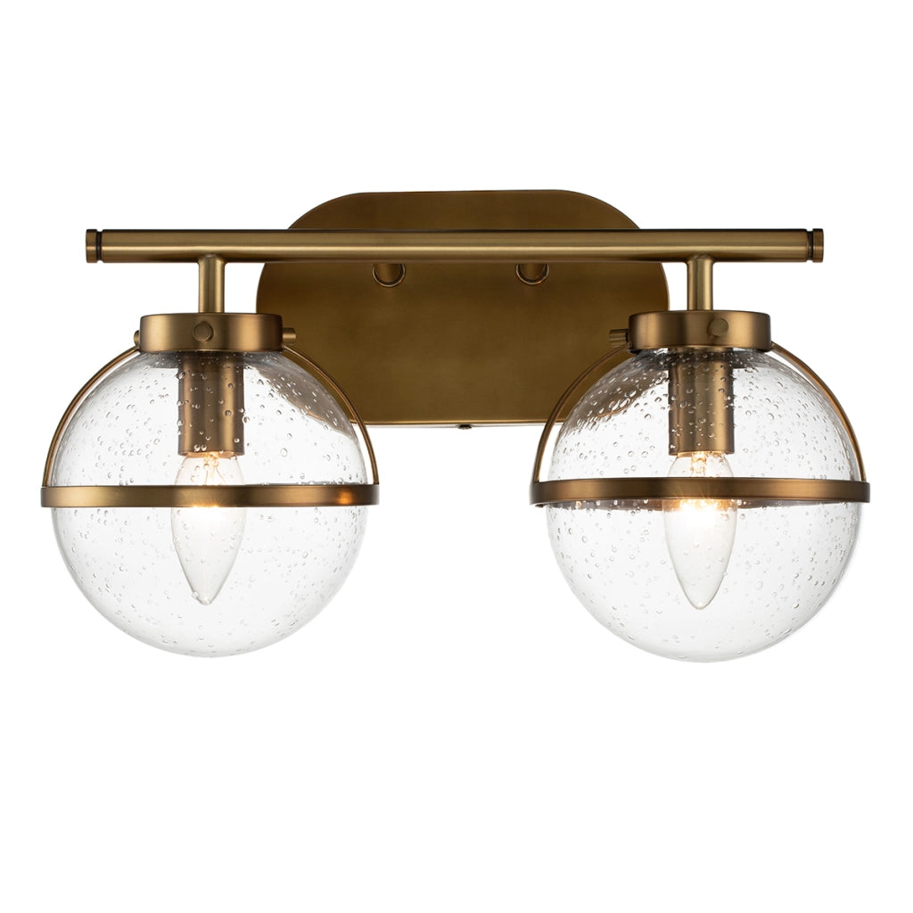 Applique bagno Hollis Hinkley ottone 2 globi vetro E14