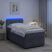 Letto box spring con materasso Grigio Scuro 100 x 200 cm 3453084