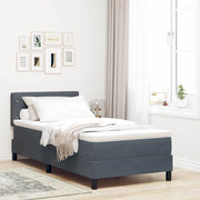 Letto a molle con materasso Grigio scuro 100 x 200 cm Velluto 3339087