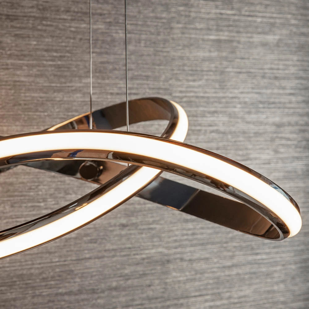 Lampada sospensione loop LED cromata 40,5W Endon ARIA