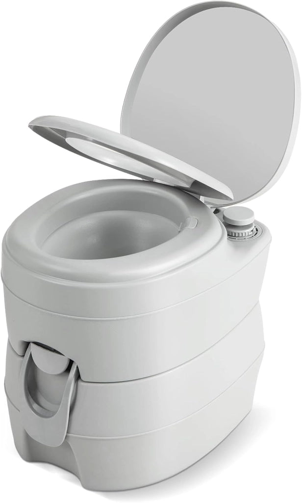 SOARS WC Portatile, Bagno Chimico con Pompa di Risciacquo, Serbatoio Acque Reflue 20L, Maniglia, Carico 150 kg, Altezza Seduta 40 CM, Toilette Portatile per Campeggio, Viaggi, Auto