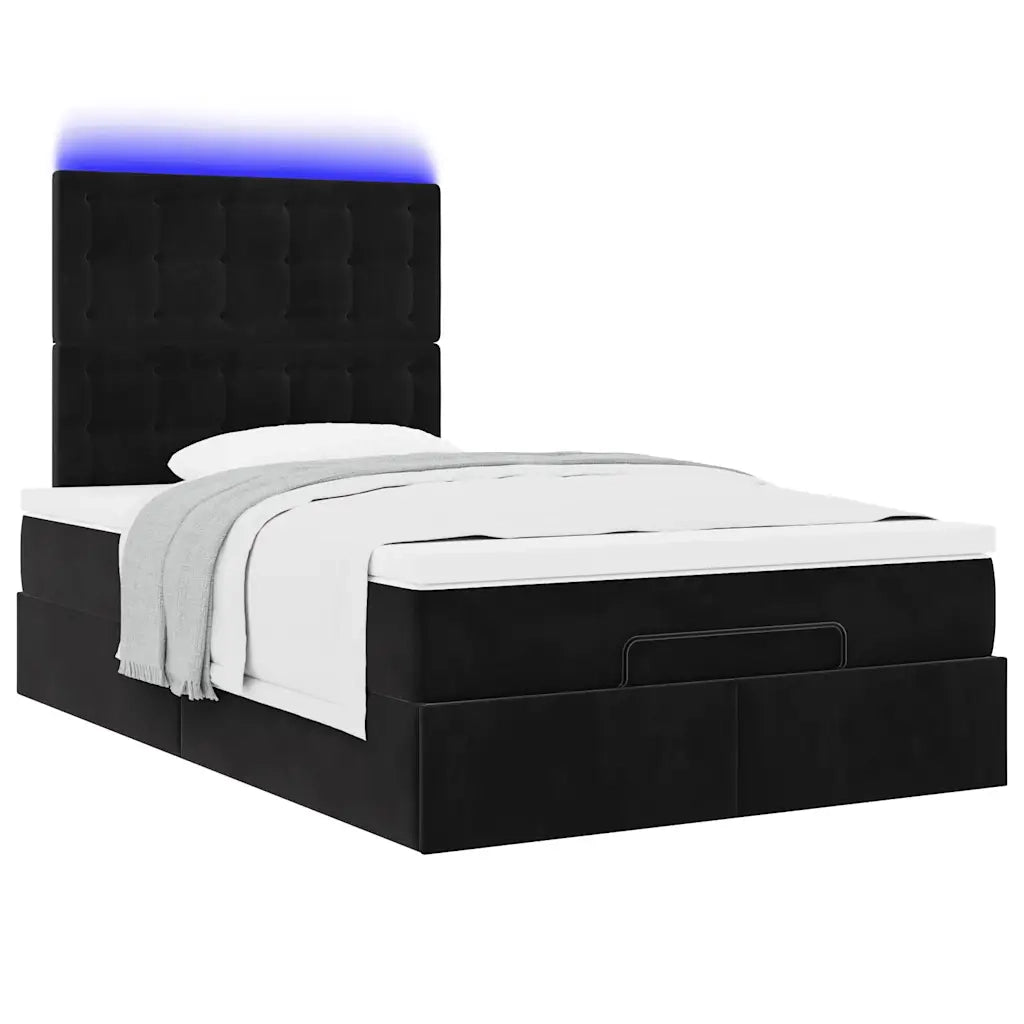 Struttura Letto Pouf con Materassi Nero 120x200 cm Velluto 3314458