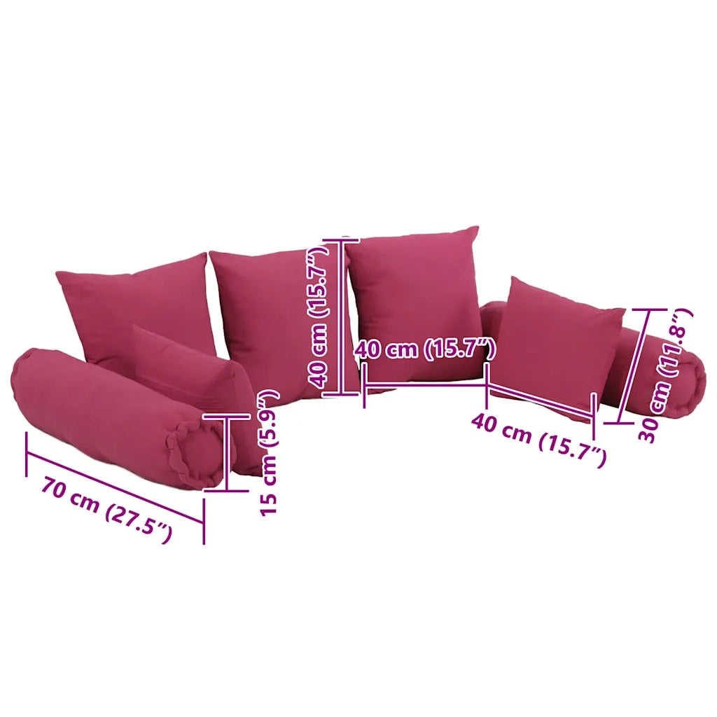 Set di Cuscini 7 pz | Cuscini per sedie in Tessuto Rosa