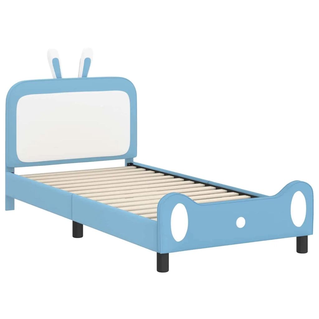 Struttura letto bambini con testata Blu 90 x 190 cm PU