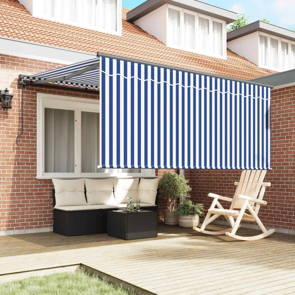 Tenda Retrattile Blu e Bianco 300 x 250 cm 3329913