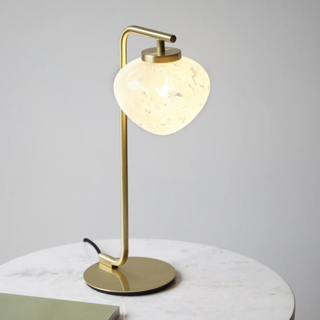 Lampada da tavolo Art Déco ottone satinato G9 Endon
