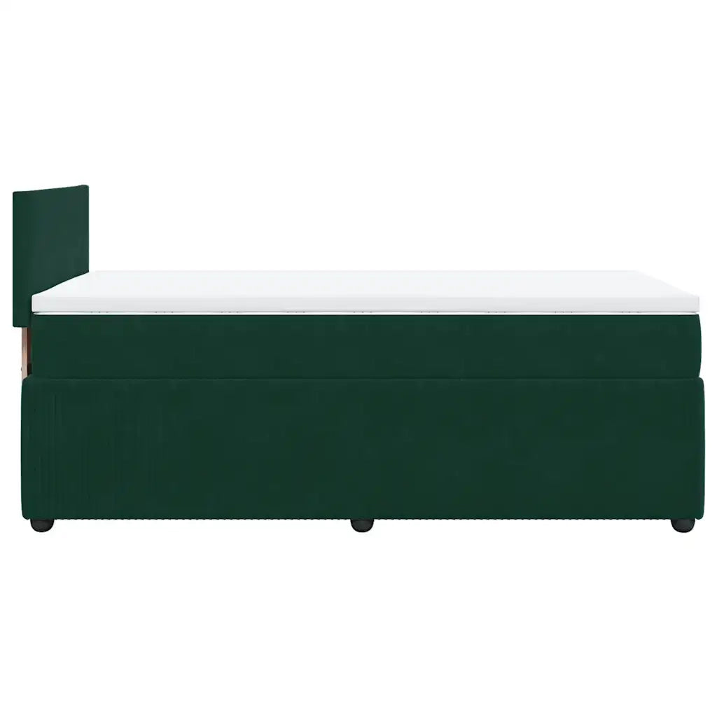Giroletto a Molle con Materasso Verde Scuro 100x200 cm Velluto 3287659