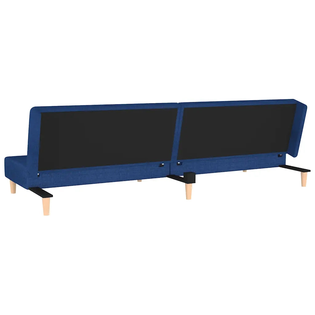 Divano letto | Sof¨¤ letto | Letto singolo a 2 Posti con 2 Cuscini Blu in Tessuto