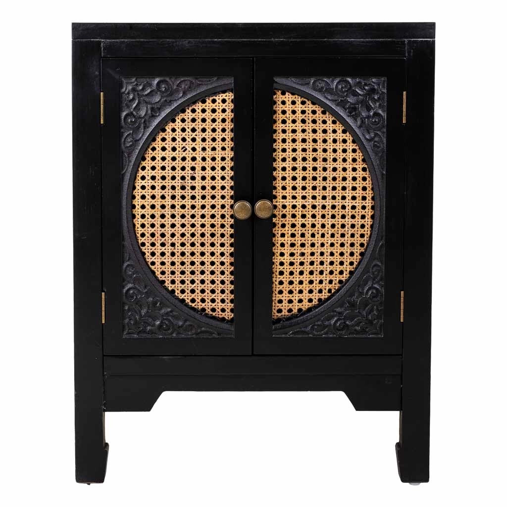 Comodino in legno nero 50x36x65