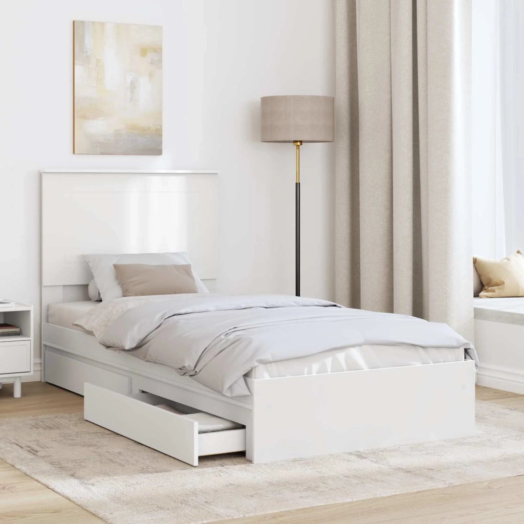 Letto con Contenitore Bianco 75 x 190 cm Legno multistrato