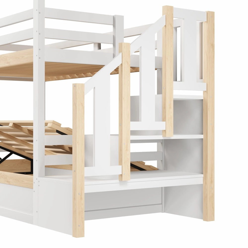 Letto a Soppalco con Contenitore Idraulico ¨C MINIMAL ¨C Bianco, 90x200 cm