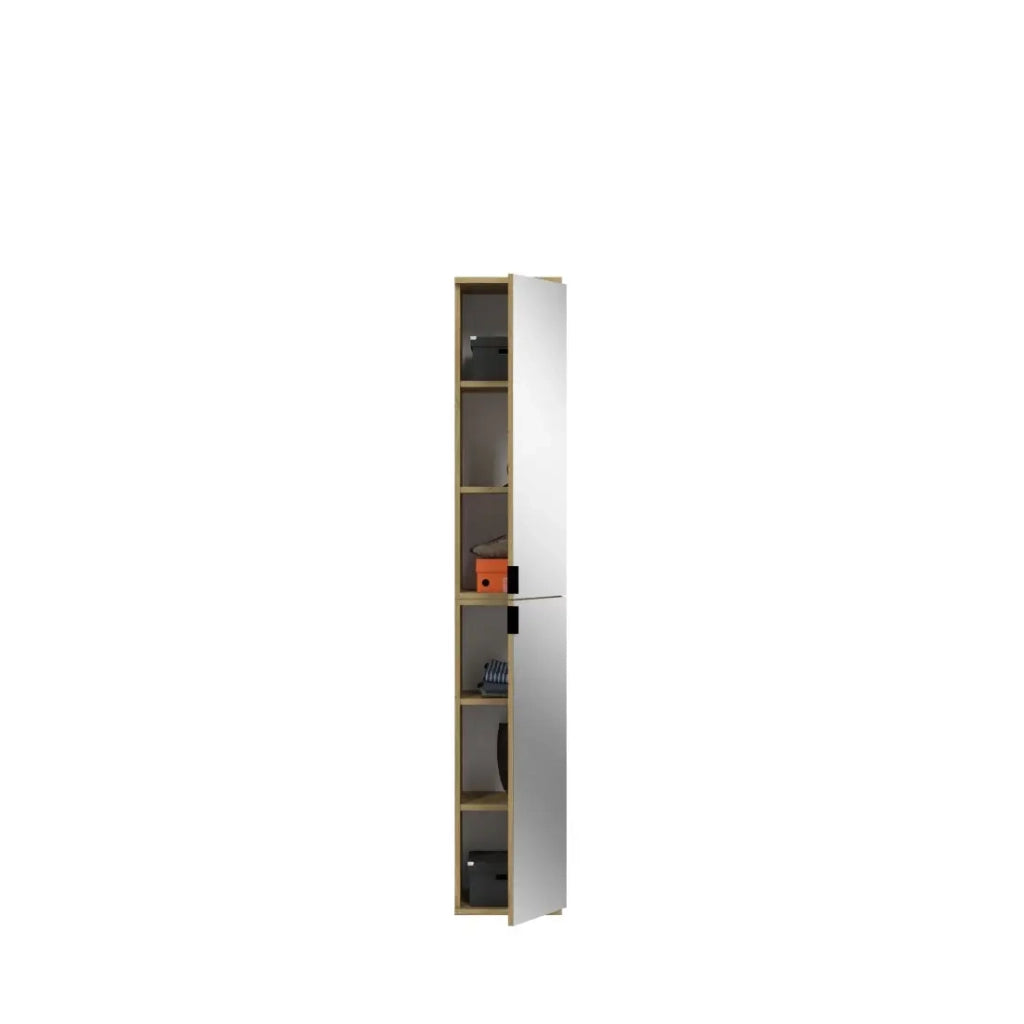 Armadio BODITE – 4 porte con specchi – Rovere chiaro
