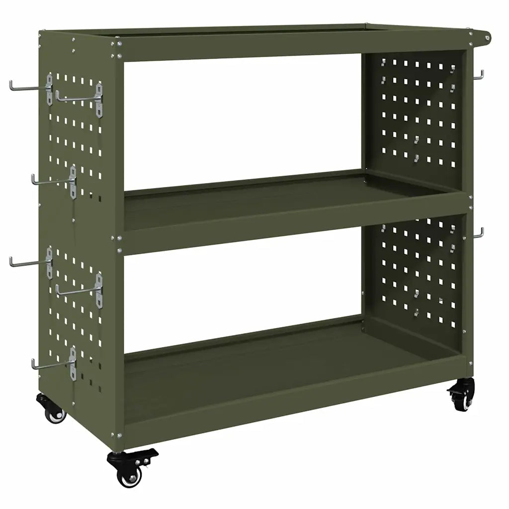 Carrello per Attrezzi con ruota Verde oliva 75 x 35 x 73 cm 874542