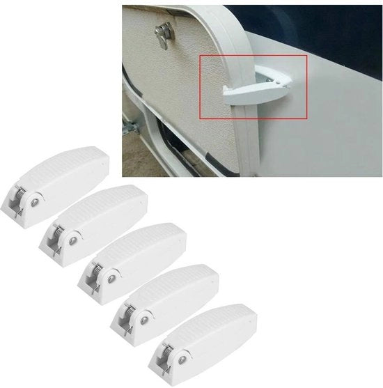 Kit di sostituzione maniglia porta di 5 pezzi - Bloccaporta - Installazione facile - Materiale ABS - Accessorio RV - Tieni aperte le porte - Maniglia porta