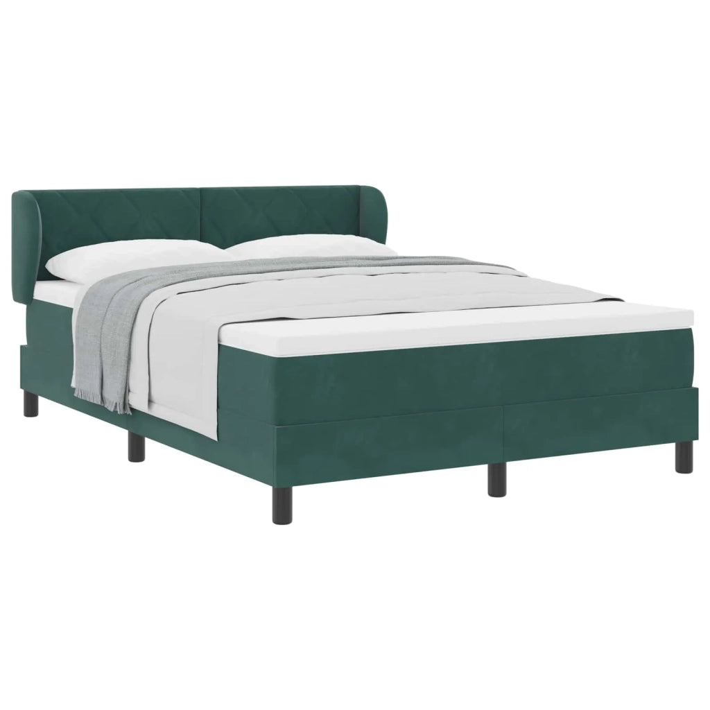 Letto a molle con testiera Verde scuro 140 x 200 cm Velluto 3340445