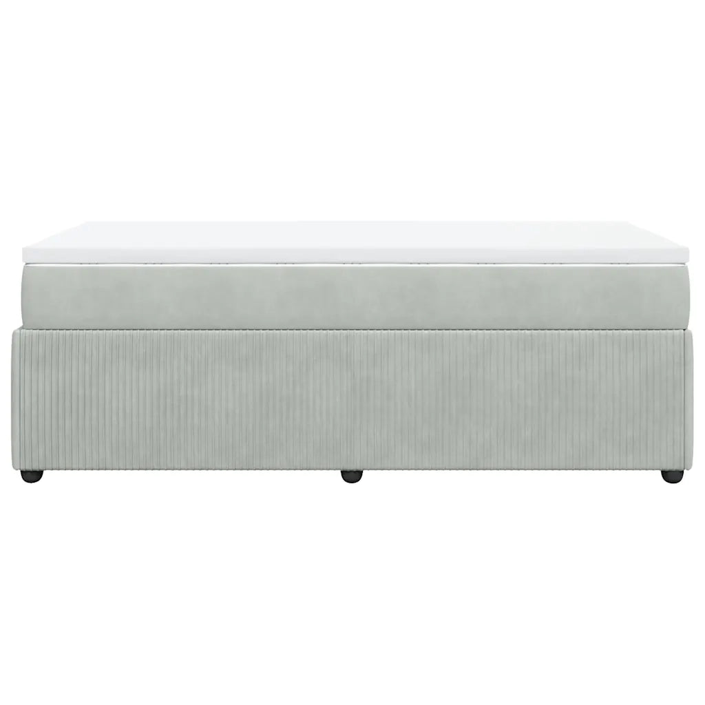 Giroletto a Molle con Materasso Grigio Chiaro 80x200 cm Velluto 3285602