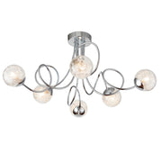 Plafoniera cromata Auria Endon 6 luci G9 dimmerabile