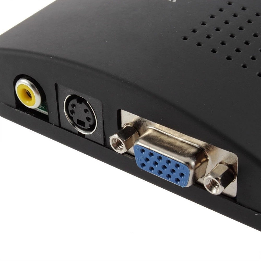 Trade Shop - Adattatore Convertitore Video Da Vga Rca S-video In Vga Out Pc Notebook Nero -