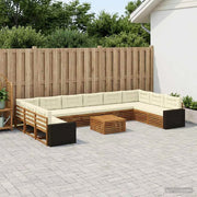 Set divani 11 pz Legno di Acacia Massello 3383933