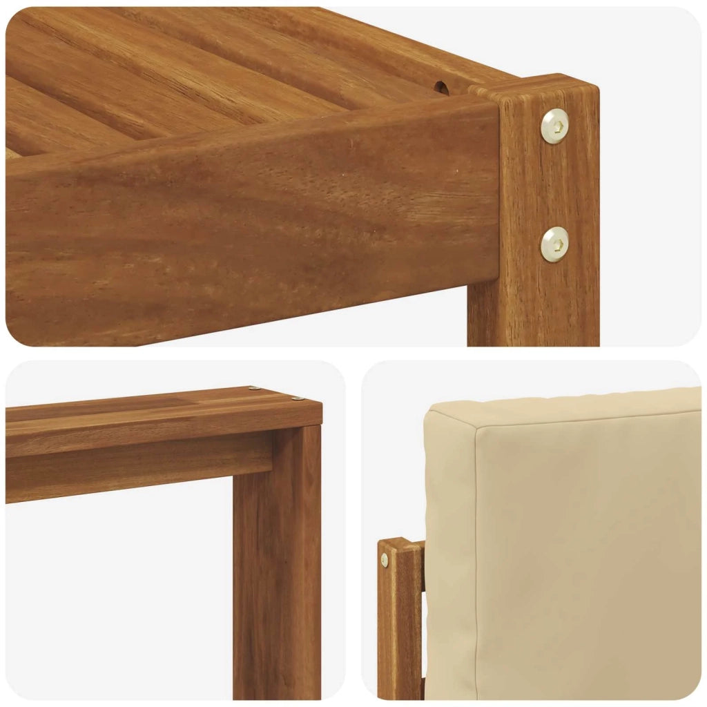 Set di divani da esterno con cuscino 7 pcs Naturale e Beige 3366681