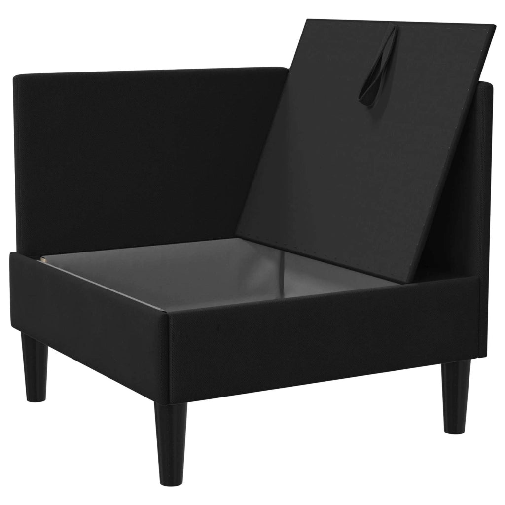 Divano Angolare con Storage Nero Velluto 42027093
