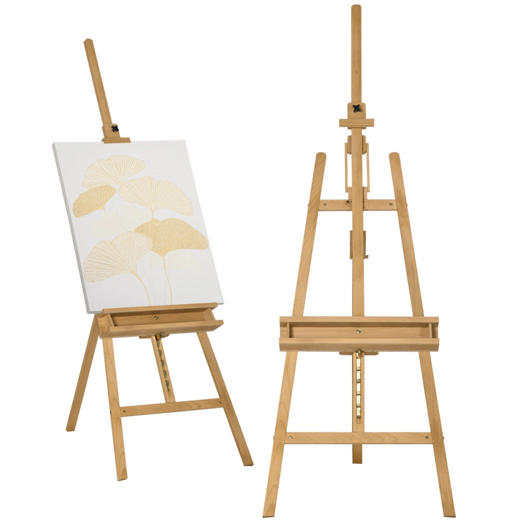 Cavalletto da Pittura Regolabile in Altezza e Pieghevole ¨C Minimal ¨C Legno di Faggio 65x110x180-235 cm
