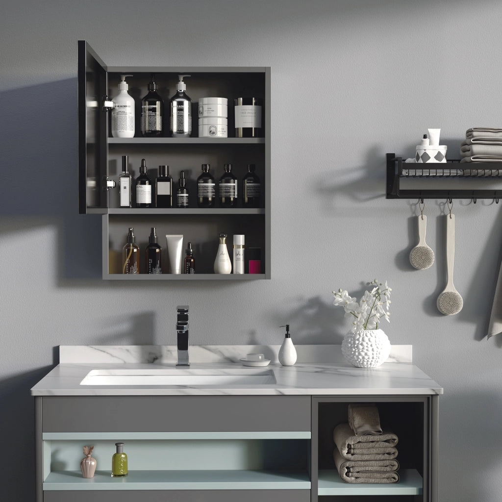 Armadio con Specchio ¨C Zephmum ¨C Nero 46x13.5x58 cm