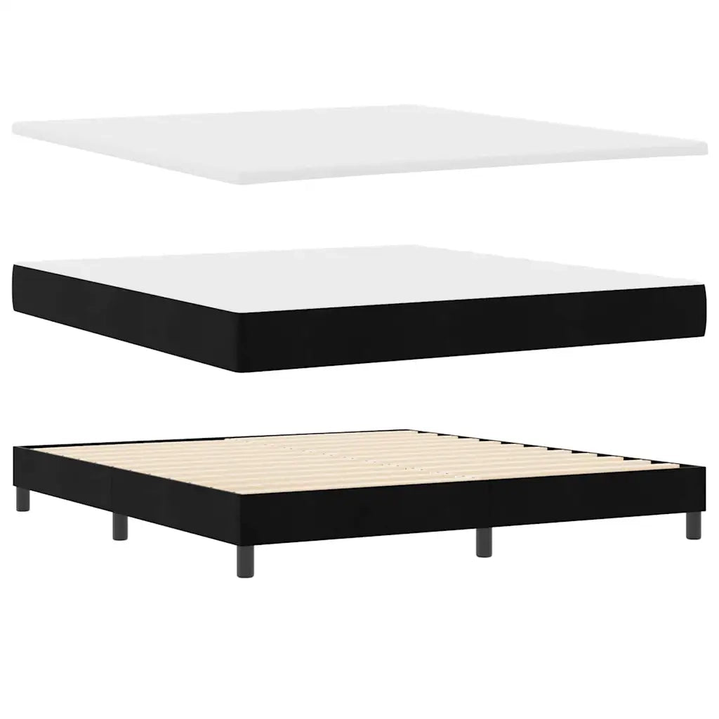 Letto a molle con testiera Nero 200 x 180 cm Velluto 3341428