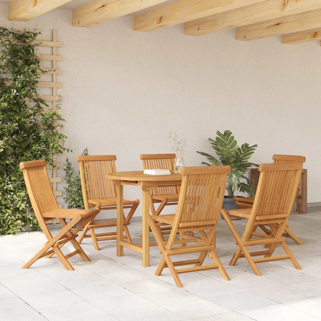 Set da Pranzo per Giardino 7 pcs Marrone Legno di teak solido 3157129