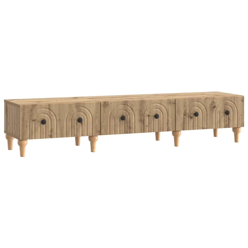 Mobile TV con cassetto-Credenza per TV Rovere Artigianale 147 x 34,5 x 30 cm 859955