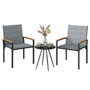 Set Bistr¨° 3 Pezzi: Sedie in Rete e Tavolo, Grigio Misto.