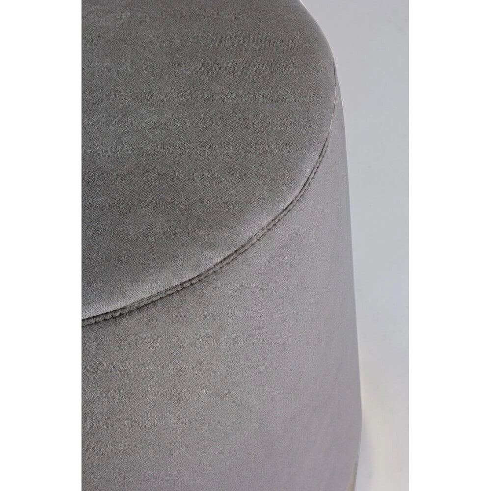 Pouf Rotondo in Velluto con Base in Acciaio Dorato - CLARK