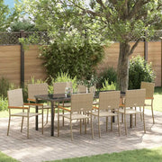 Set da Pranzo per Giardino con cuscino 9 pcs Beige polyrattan 3379722
