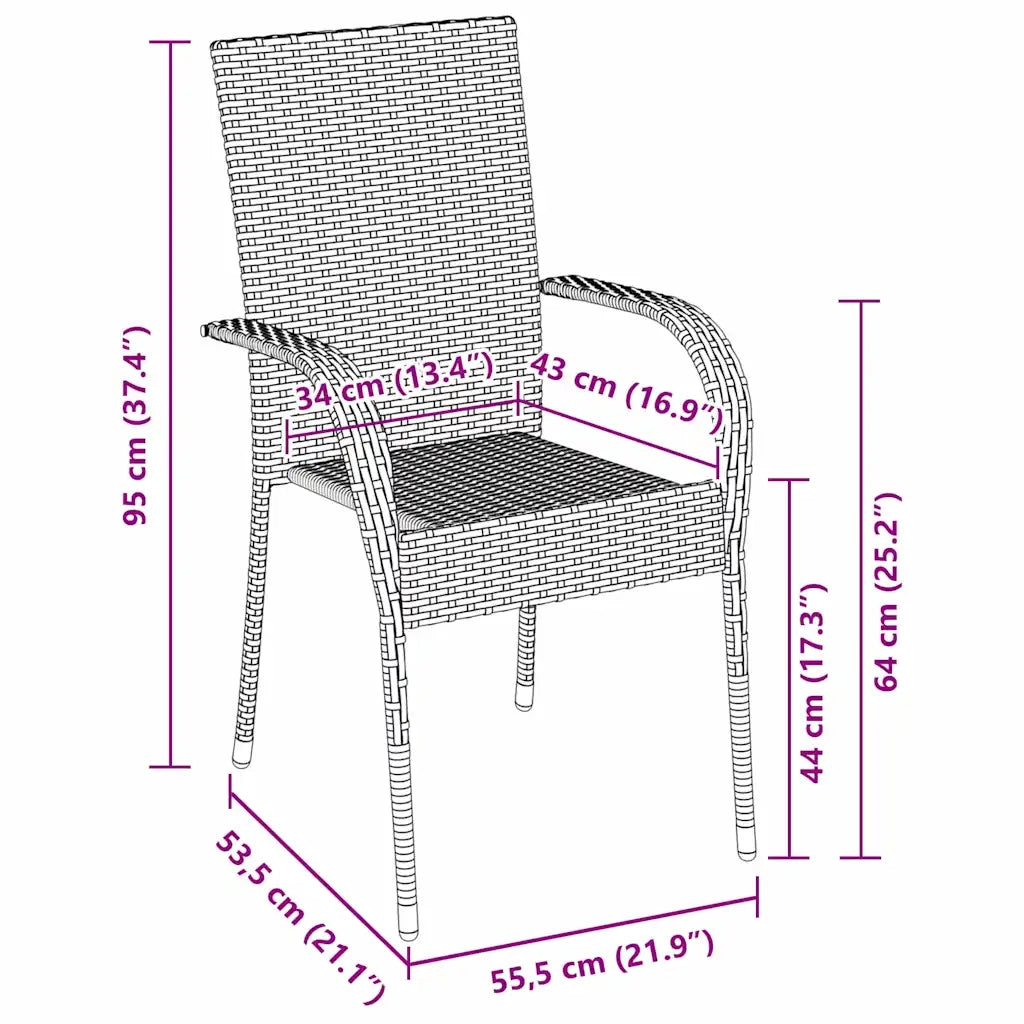 Set da Pranzo per Giardino 5 pcs Marrone 3379400