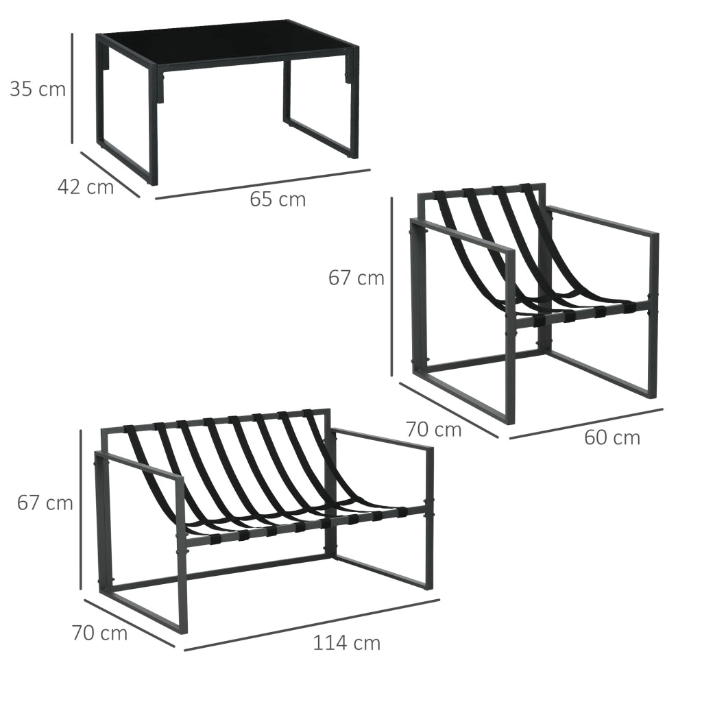 Set divano da giardino 4 posti ¨C Minimal ¨C grigio, polyrattan
