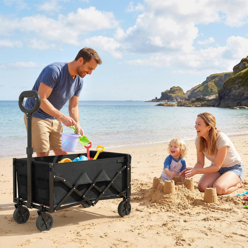 Carrello da Giardino Piegevole ¨C zephmum ¨C 80L Grigio