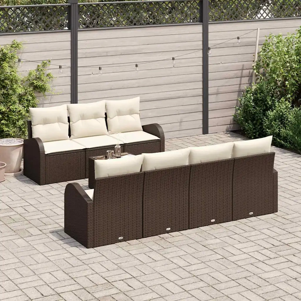 Set Divano da Giardino Marrone 55 x 55 x 37 cm polyrattan 3345948