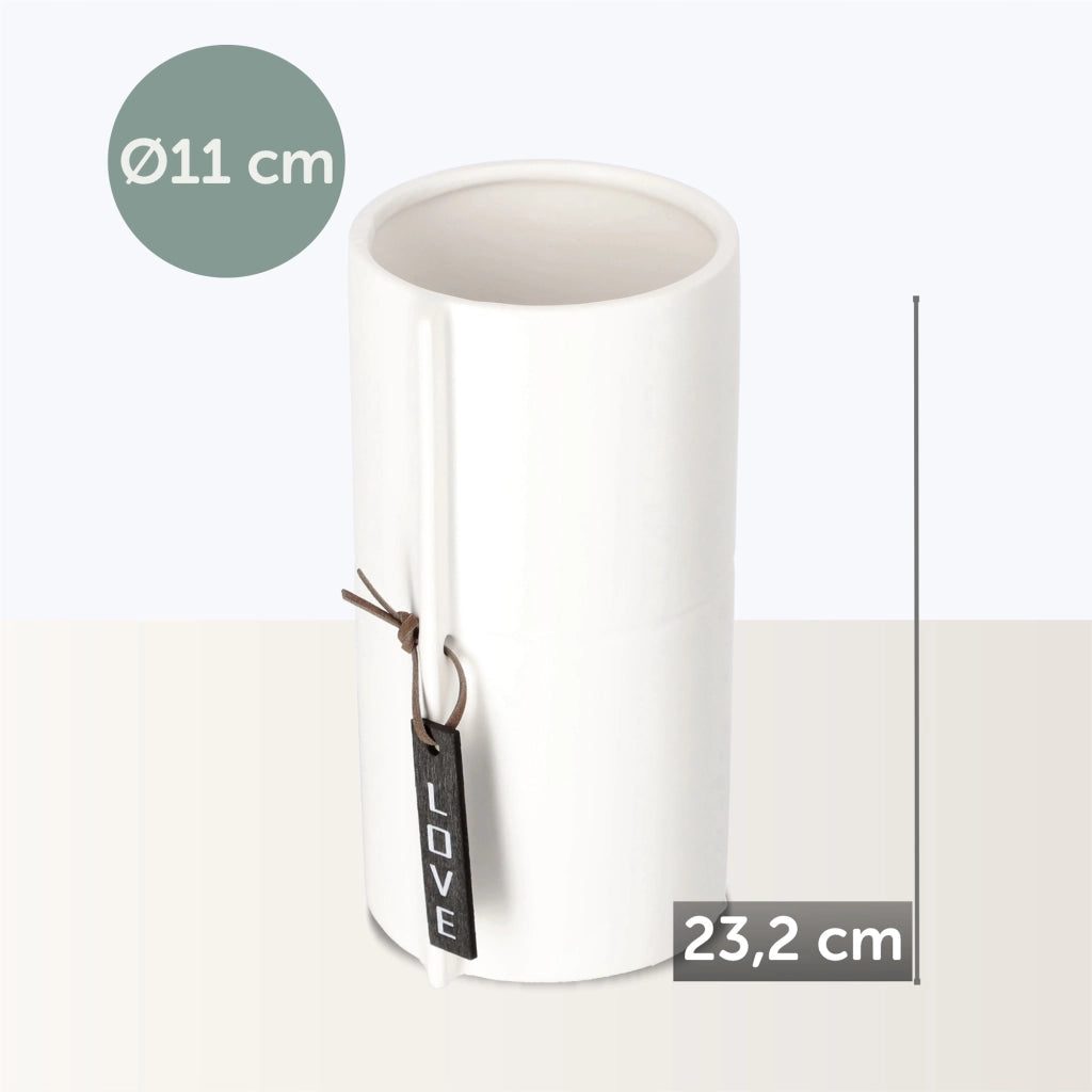 Vaso da fiori in ceramica KADAX, bianco, rotondo, 11 cm