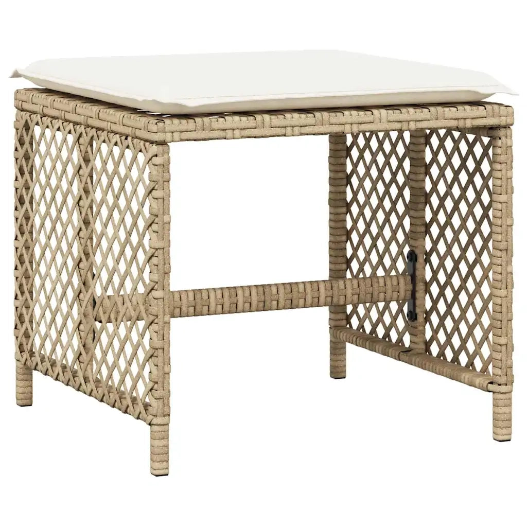 Set da Pranzo da Giardino 11 pz con Cuscini Beige in Polyrattan 3210790