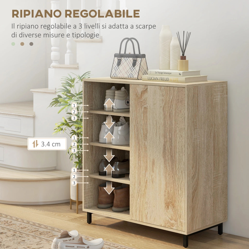 Armadio Scarpiera 4 Livelli Regolabile ¨C Minimal ¨C Bianco 80x40x93 cm