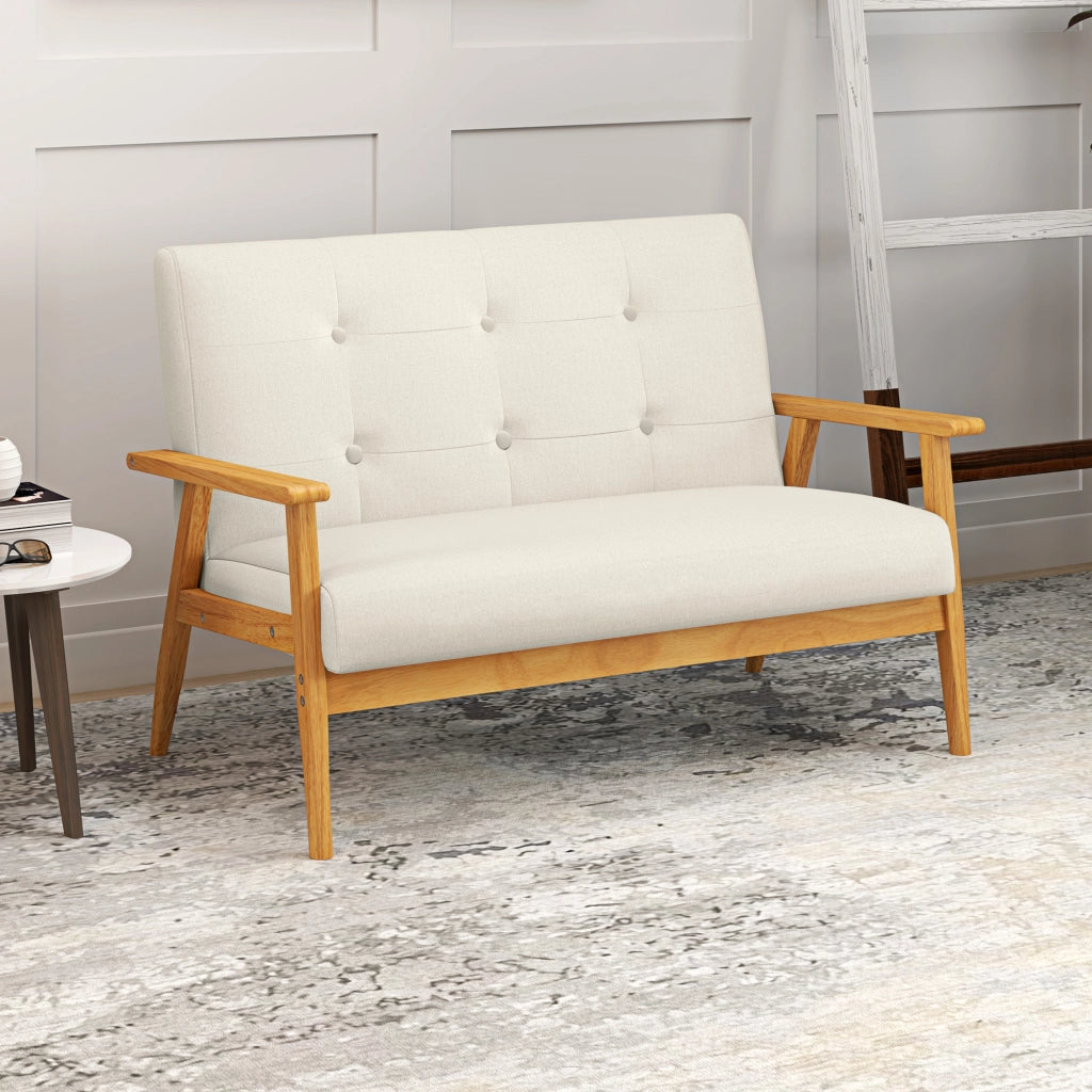 Divano 2 posti ¨C Zephmum ¨C Tessuto beige 115 cm
