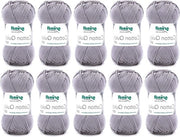 Seta per Maglia e Crochet - 10 Pacchi Argento Grigio - Seta Colorata 100% Cotone