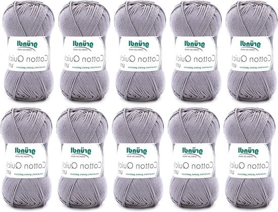 Seta per Maglia e Crochet - 10 Pacchi Argento Grigio - Seta Colorata 100% Cotone