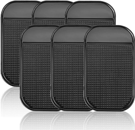 Matte antislip per auto, 6 pezzi, per interno auto, in PU nero, per dashboard (138 * 78mm)