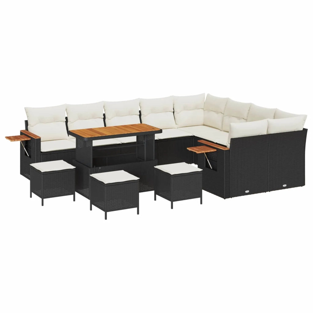 Set Divano da Giardino 13 pcs Nero polyrattan 3363090