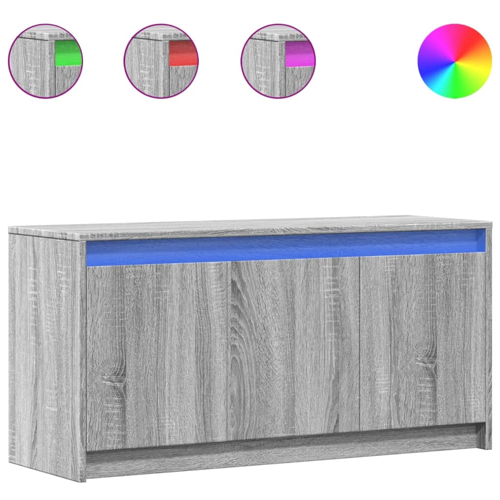 Mobile TV multimediale scaffale per televisione televisione buffet sala da pranzo soggiorno camera da letto con LED sonoma 100 x 34 x 50 cm pannelli compositi grigio 02_0026493