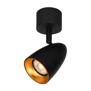 Faretto soffitto nero-oro orientabile Ø7 GU10 10W Italux