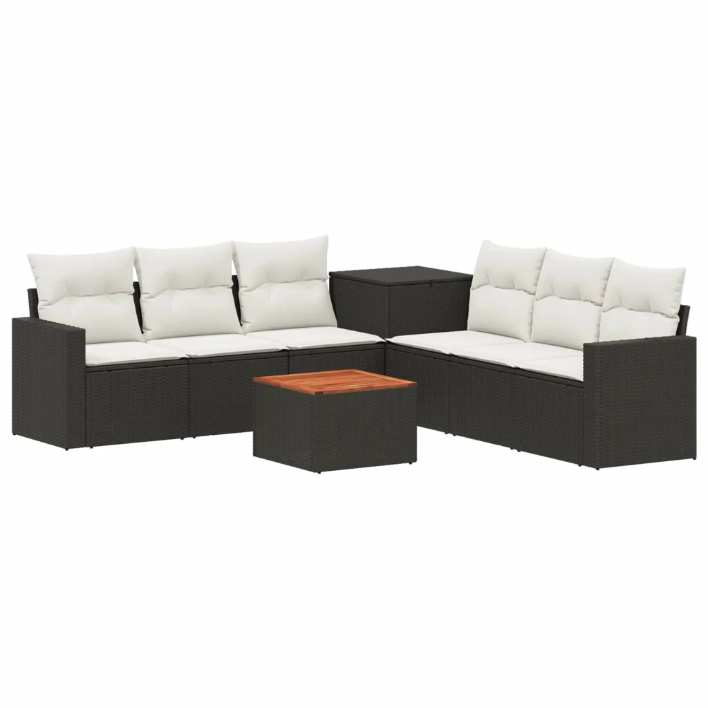 Set di divani 8 pz Nero e Bianco Crema 3448321